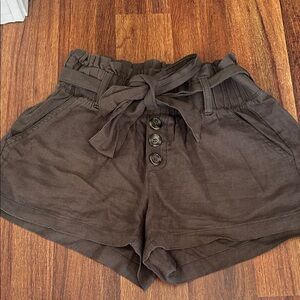 Army green Women's Shorts with Tie Waist